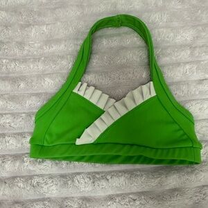 Five Dancewear Green and White Dance Bralette Top